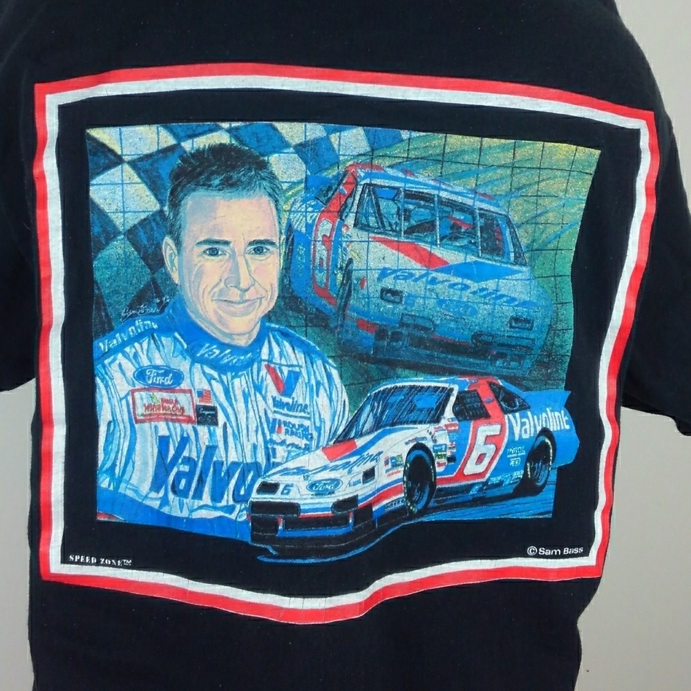 Mark Martin Sam Bass Art Shirt Nascar Valvoline Thunderbird